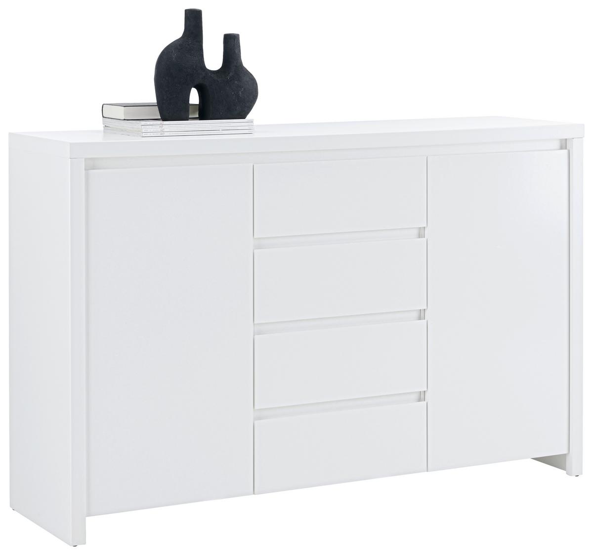Široká komoda Larios, š: 143 cm - bílá, Moderní, kompozitní dřevo (143/91/40cm) - Mömax