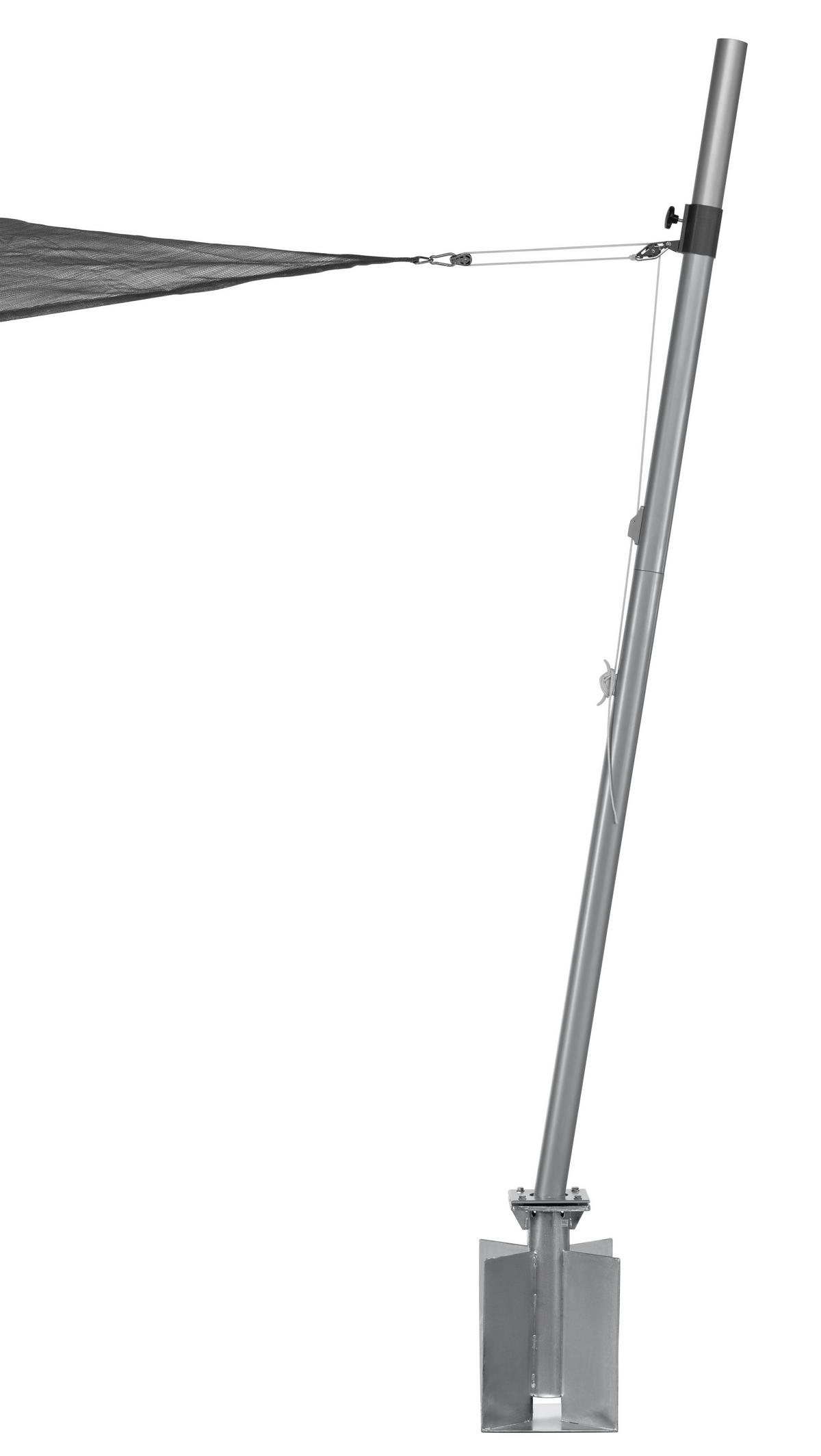 Sonnensegelzubehör Mast für Sonnensegel - Hellgrau, Basics, Metall (6/240/6cm) - Schneider