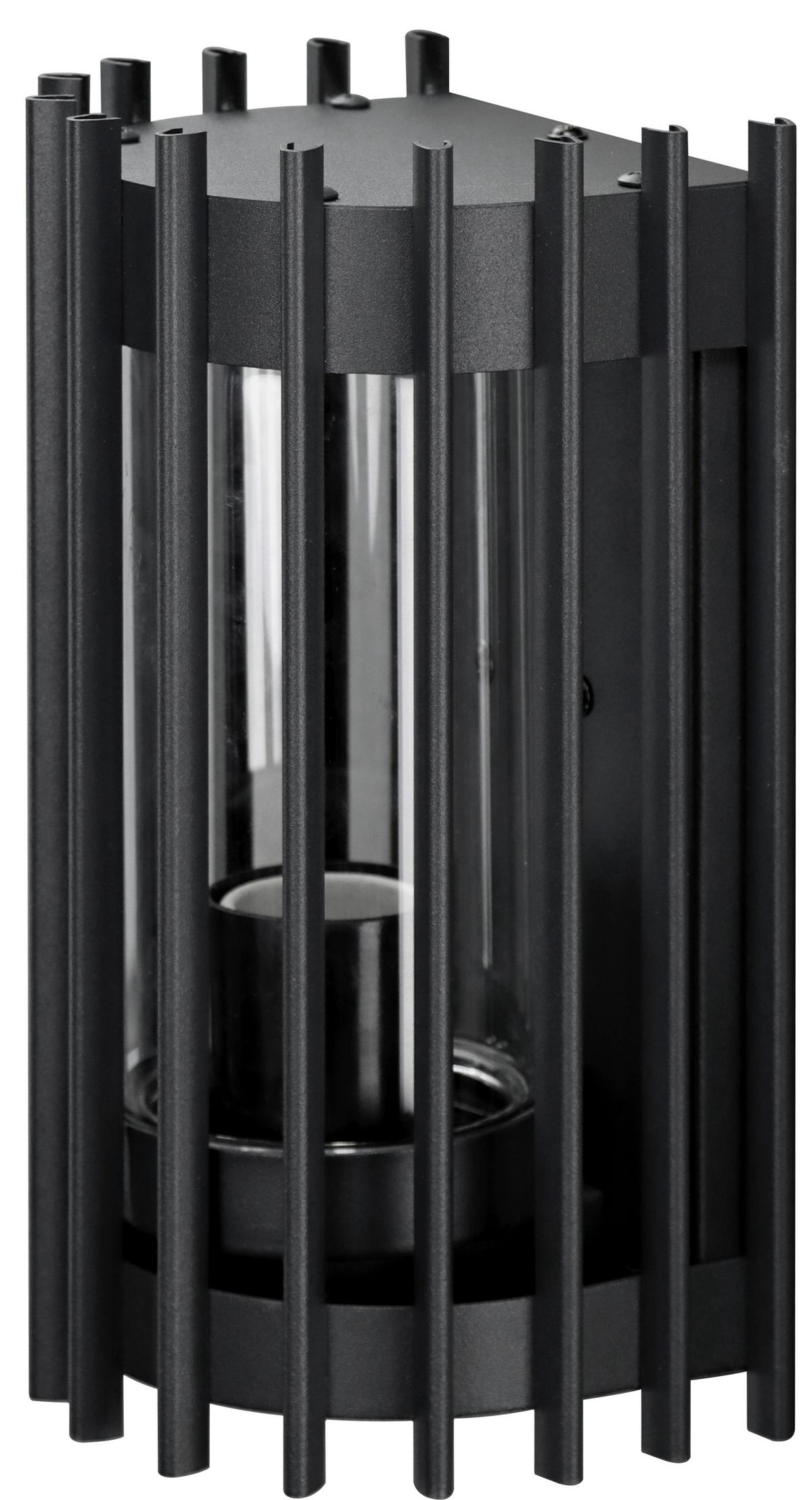 Außenwandleuchte 2528000361696 Nasti - Schwarz/Alufarben, Design, Metall (24,5/10,8/11,6cm)