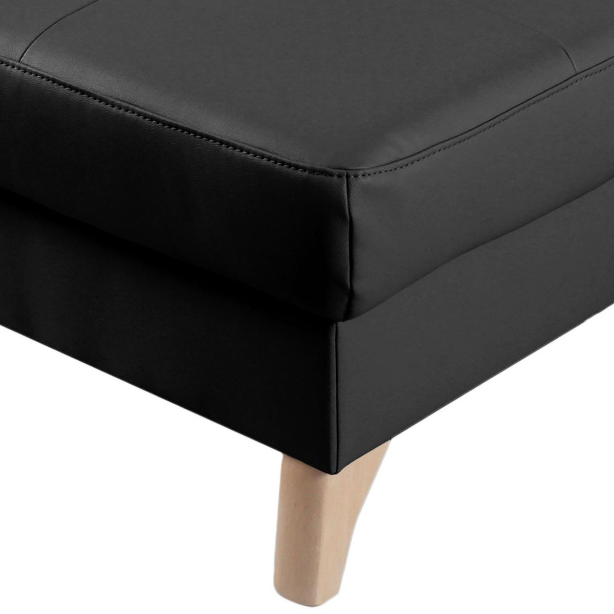 Hocker Fargo Schwarz B: 70 Cm - Buchefarben/Schwarz, Design, Leder/Textil (70/44/60cm) - Livetastic