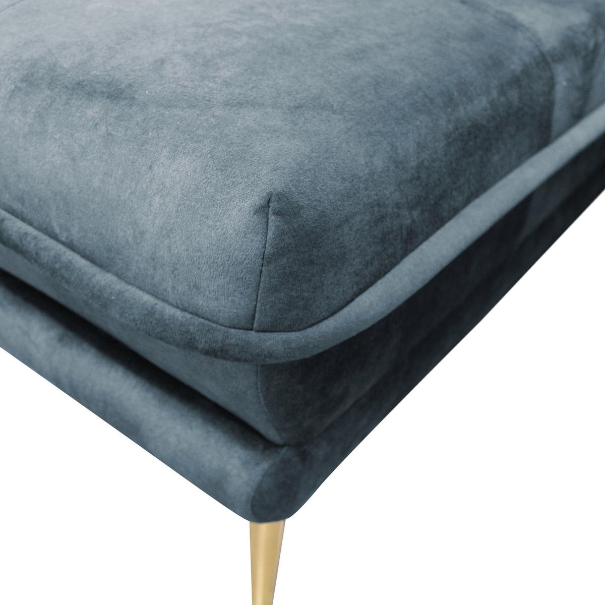 Ecksofa Whisper Blau S: 196x264 cm - Blau/Goldfarben, Design, Textil (196/264cm) - MID.YOU