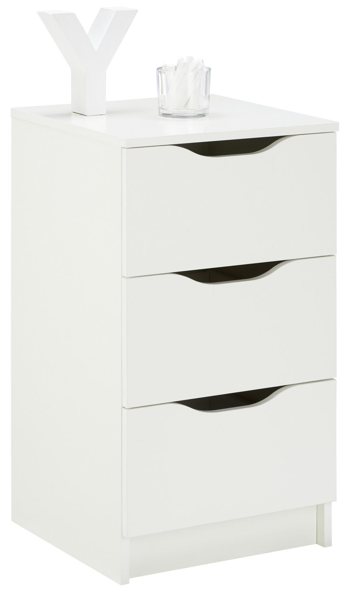 Noční stolek WEST 3 - bílá, Moderní (41/71/40cm) - MID.YOU