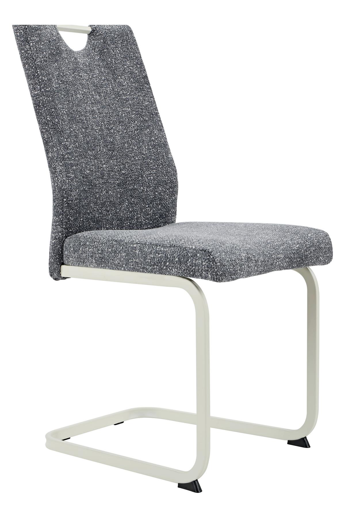 Schwingstuhl-Set Tivoli S 4er-Set - Dunkelgrau/Creme, MODERN, Textil/Metall (45/98/59cm) - MID.YOU