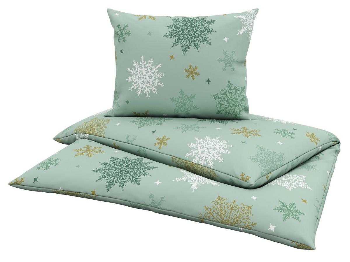 Ágyneműhuzat-garnitúra Snowflake - zöld, Modern, textil - Luca Bessoni