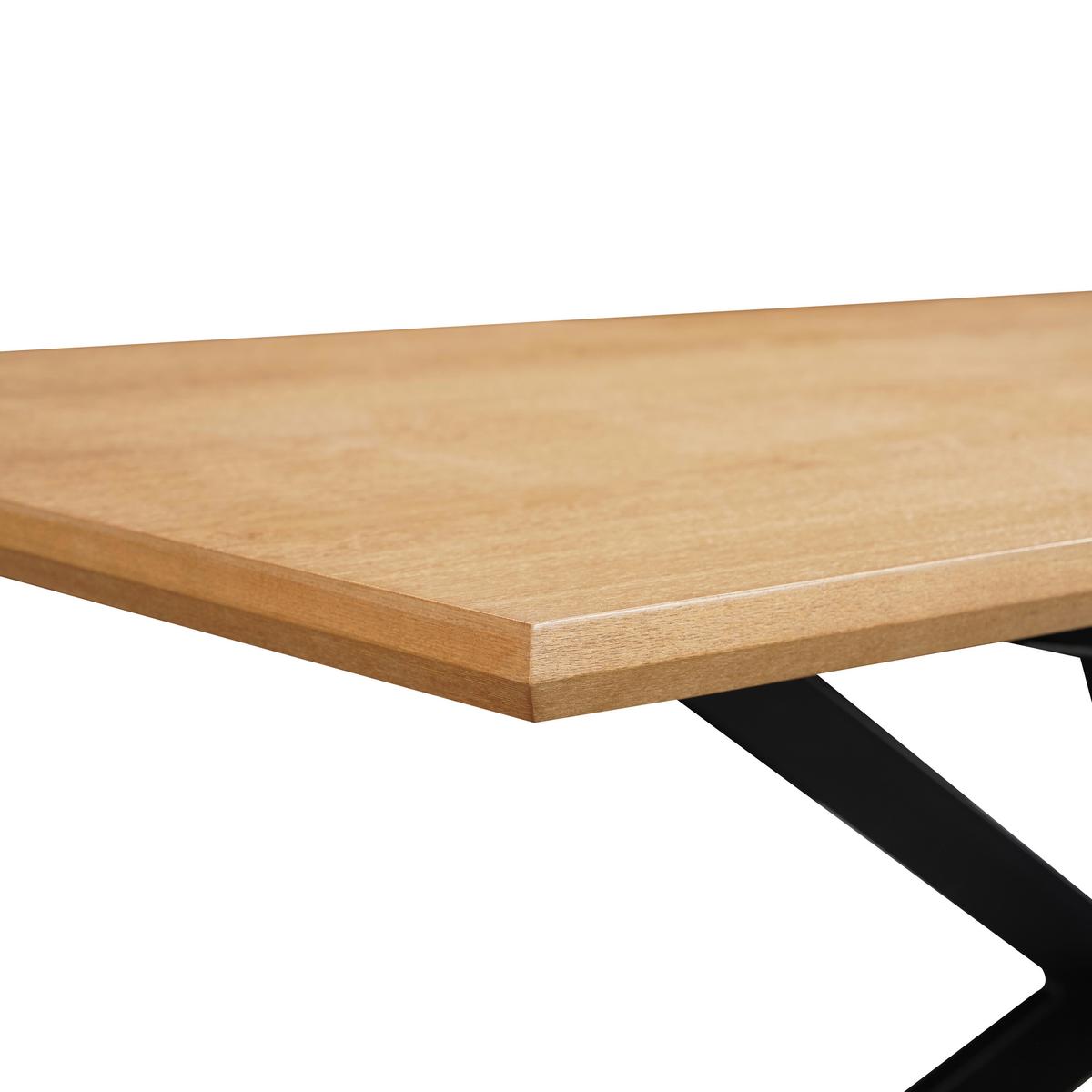 Esstisch Elena - Schwarz/Naturfarben, MODERN, Holzwerkstoff/Metall (140/80/76cm) - MID.YOU