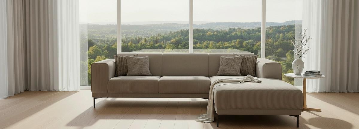 Ecksofa Erno Taupe S: 262 Cm - Taupe/Schwarz, Design, Textil (262/183cm) - MID.YOU