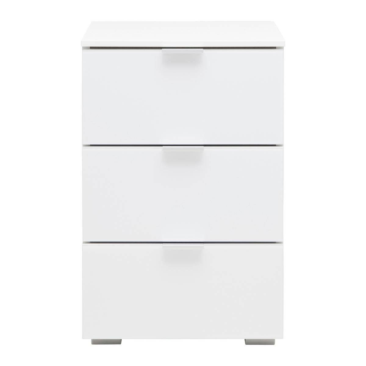Nočný stolík FIFTY - sivá/biela, Konventionell, kov/kompozitné drevo (40/61/42cm) - Premium Living