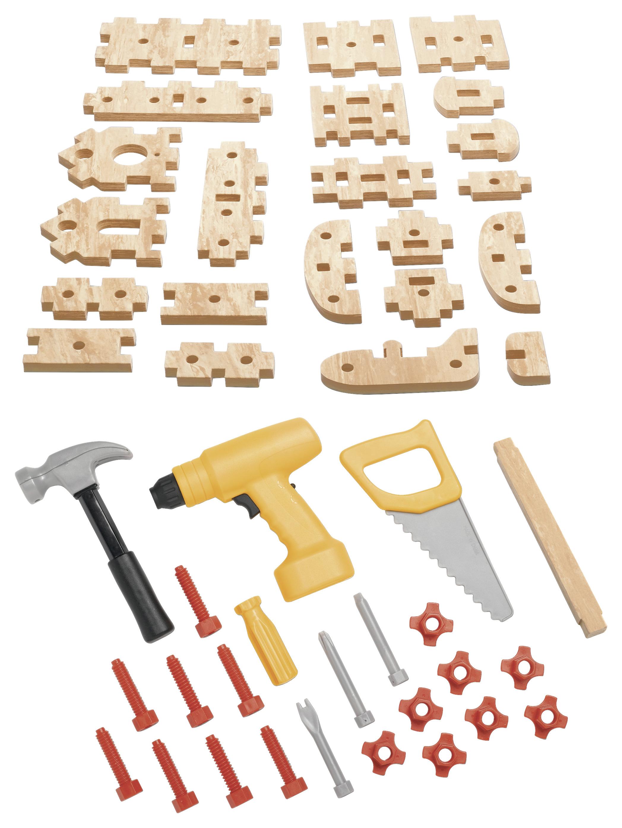 Detský Stolík S Náradím Real Projects - oranžová/hnedá, Basics, plast (57,8/89,2/36,8cm)