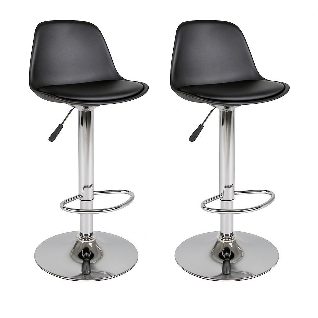 Barhocker-set Trondheim Schwarz B: 39 Cm - Schwarz, MODERN, Textil (39/82-104/41cm) - MID.YOU