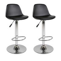 Barhocker-set Trondheim Schwarz B: 39 Cm - Schwarz, MODERN, Textil (39/82-104/41cm) - MID.YOU