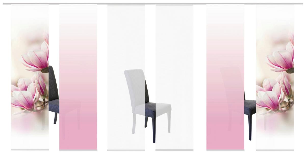 Vorhang mit Paneelwagen Magnene 60x245 cm Rosa/Weiß - Rosa, Basics, Textil (6x60/245cm)