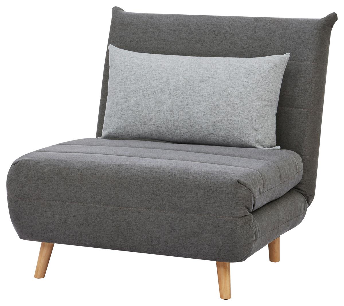 Rozkládací pohovka/křeslo SIMON šedá - šedá/světle šedá, Moderní, dřevo/textil (77/84/91cm) - Ondega