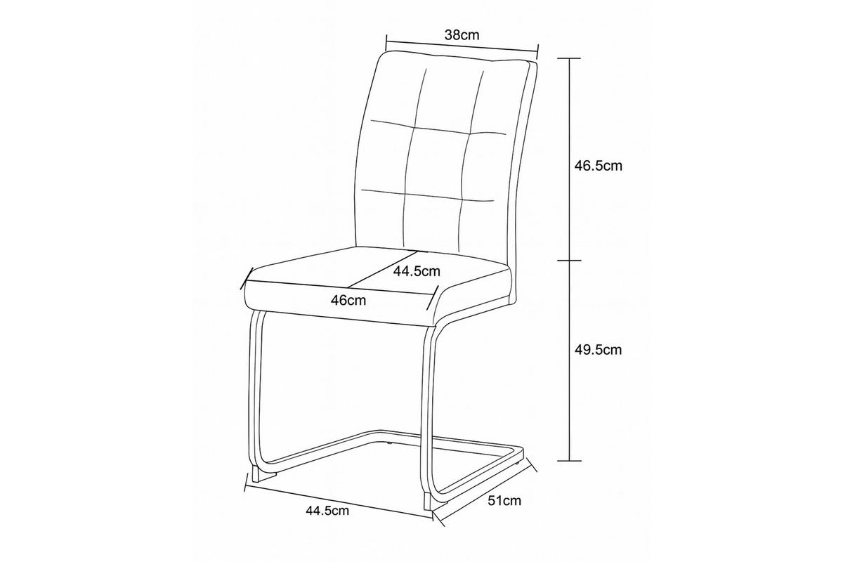 Schwingstuhl-Set Frieda Creme B: 47 cm - Creme/Schwarz, MODERN, Textil/Metall (47/94/61cm) - MID.YOU