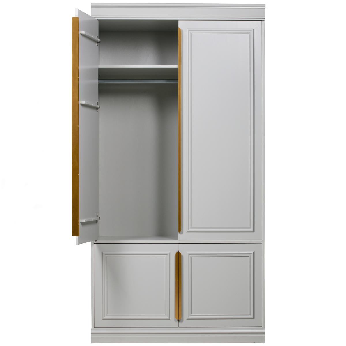 Garderobenschrank Organize Hellgrau B: 110 Cm - Hellgrau, Design, Holz/Holzwerkstoff (110/215/62cm) - Livetastic