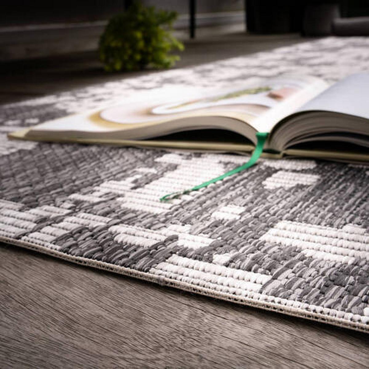 Flachwebteppich My Tallinn 542 - Grau, Design, Textil (160/230cm) - Obsession