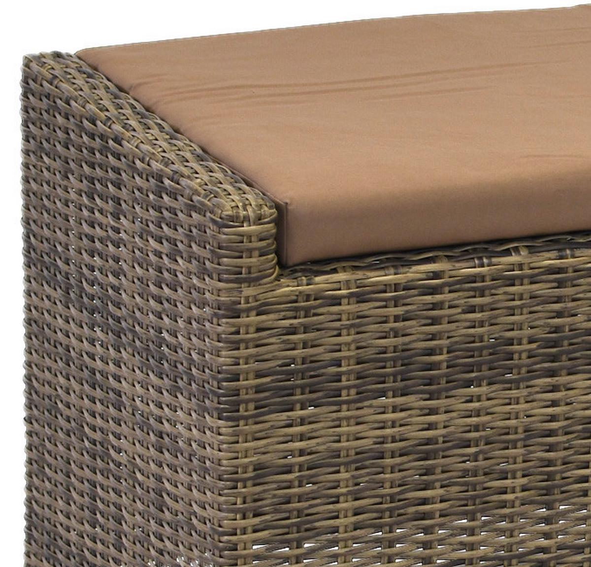 Gartenbank Kunststoff/ Holz/metall 3-Sitzer Toskana - Akaziefarben/Cappuccino, KONVENTIONELL, Holz/Kunststoff (136/48/47cm) - Gardenson