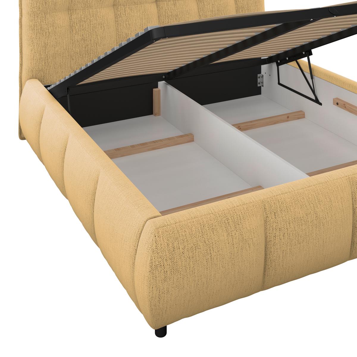 Polsterbett Limo Goldfarben 140x200 Cm - Goldfarben/Schwarz, KONVENTIONELL, Holz/Holzwerkstoff (140/200cm) - James Wood