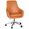 Bürostuhl Bareno Mit Armstützen Orange - Alufarben/Orange, MODERN, Leder/Kunststoff (65/104/54cm) - MID.YOU
