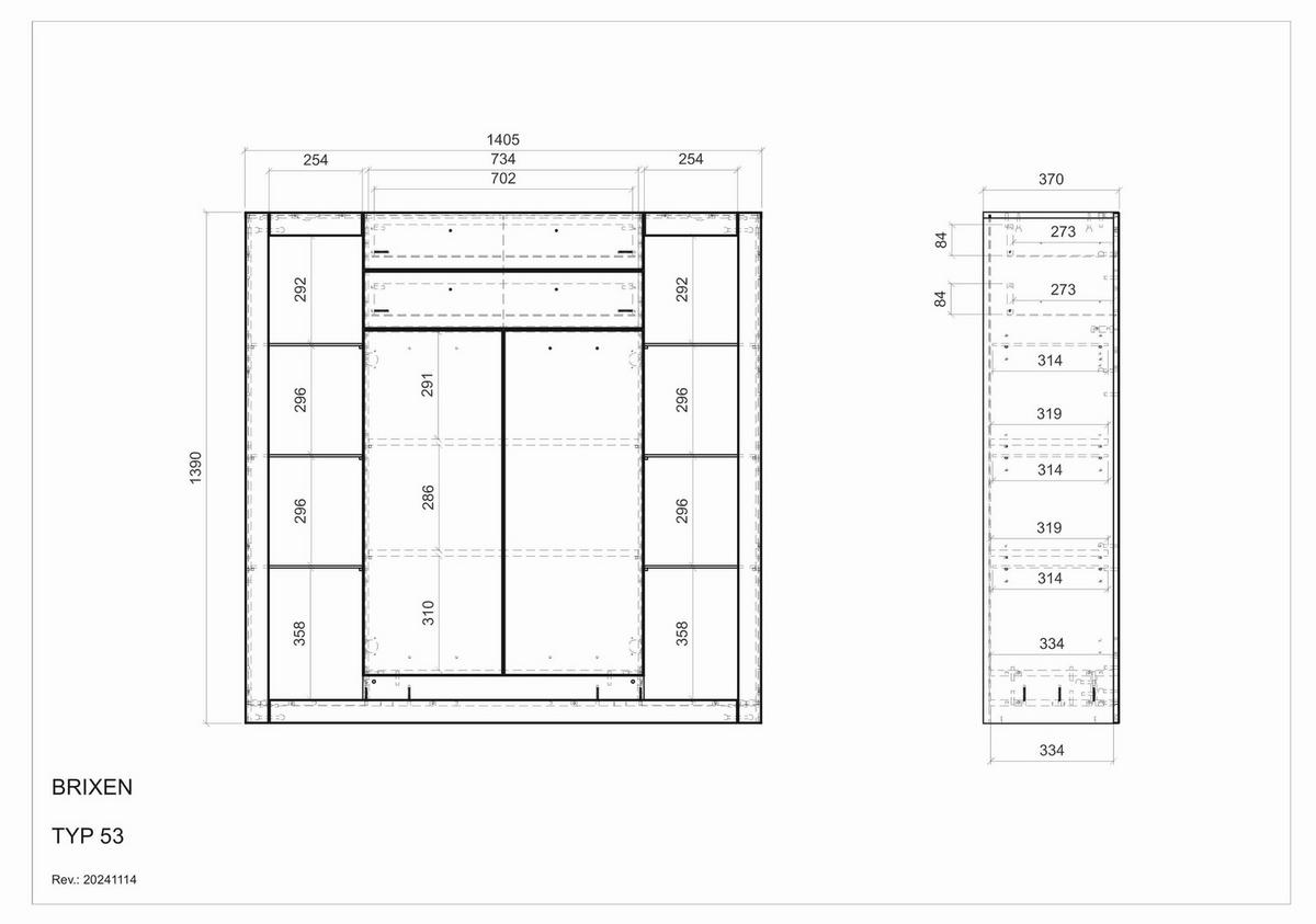 Highboard Brixen Weiß/Eichefarben B: 141cm - Eichefarben/Weiß, Design, Glas/Holzwerkstoff (141/139/37cm) - MID.YOU