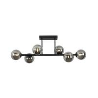 Stropné svietidlo Lisib,Š/V: 85/28cm,čierna - čierna/chrómová, Modern, kov/sklo (85/28/27cm) - Modern Living