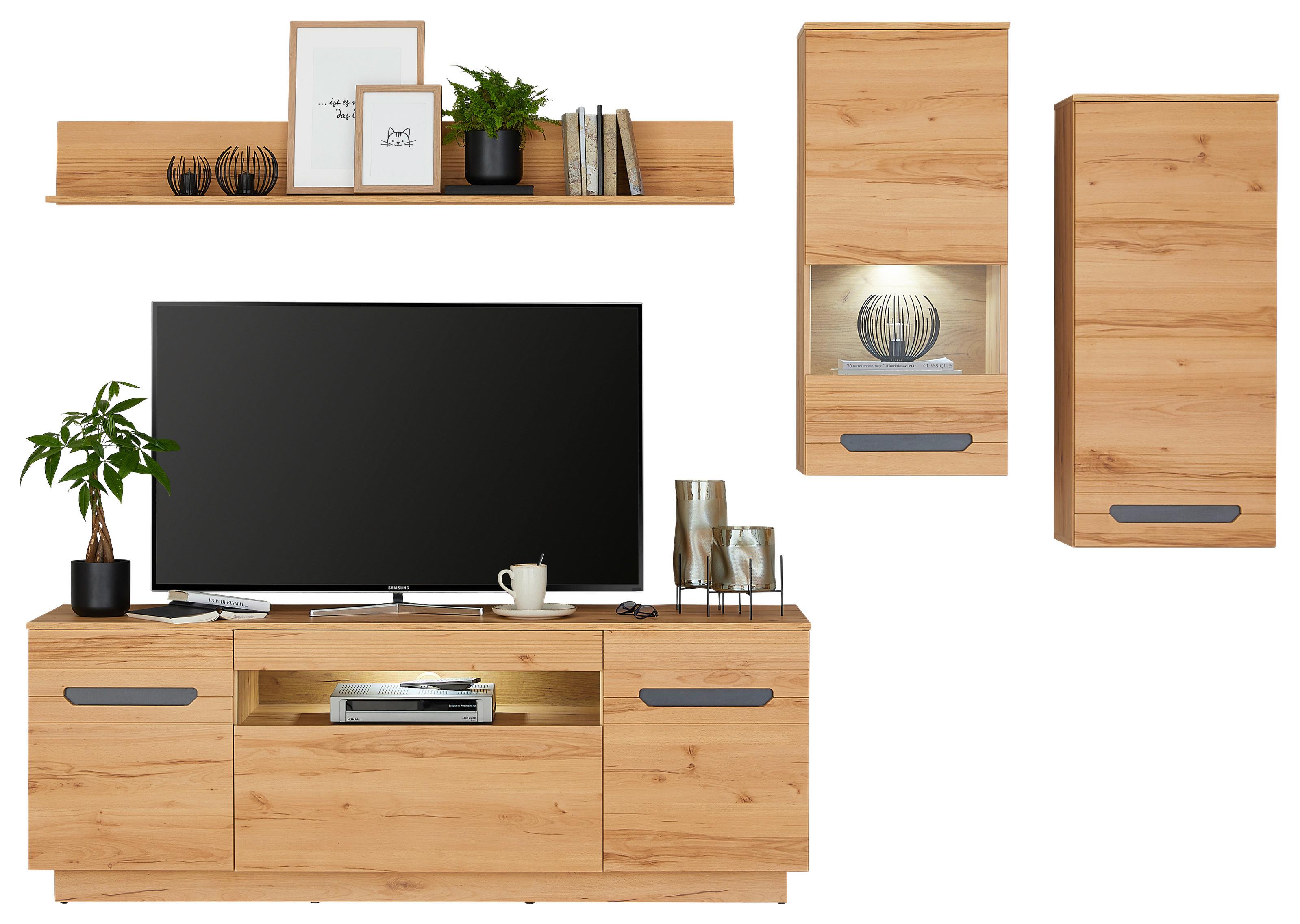 Stapelprogramm Alana - Schwarz, MODERN, Glas/Holzwerkstoff (270,4/195,4/64,9cm)