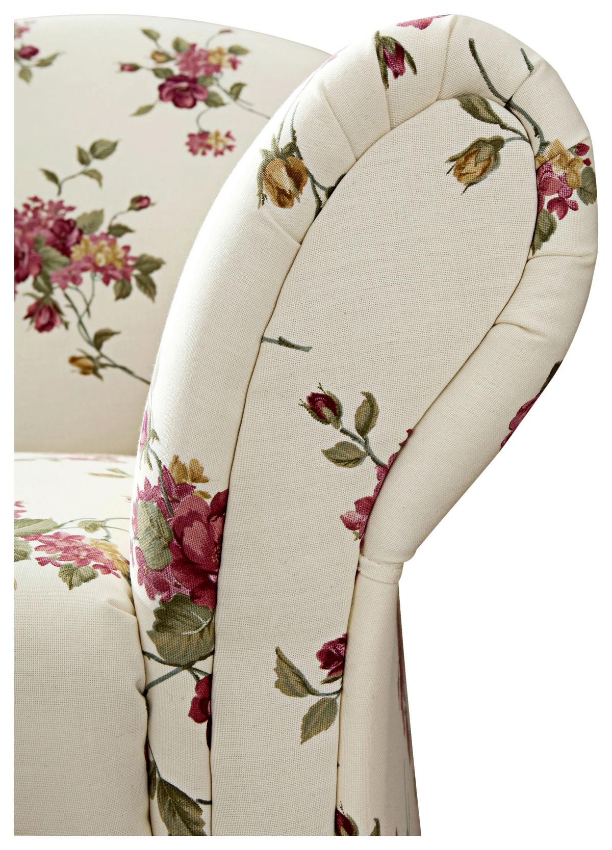 Recamiere Corona Rot/Beige, Blumen Design - Beige/Rot, Design, Textil (191/83/81cm) - Max Winzer