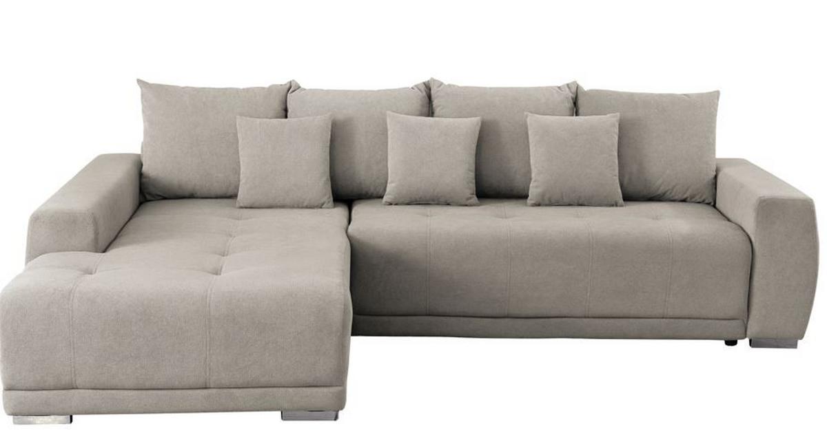 Ecksofa Madeleine Beige S: 204x280cm - Beige/Silberfarben, Design, Textil (204/280cm) - MID.YOU