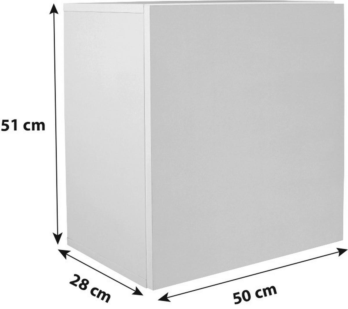 Hängeelement Geno B: 50 cm Weiß - Weiß, MODERN, Holzwerkstoff (50/51/28cm)