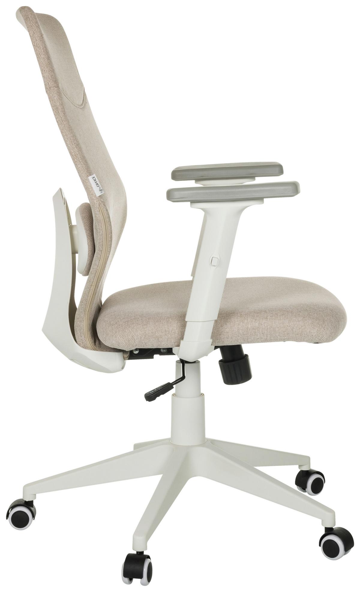 Drehstuhl Cossio II Beige B: 70 cm - Beige/Weiß, MODERN, Kunststoff/Textil (70/115/70cm) - MID.YOU