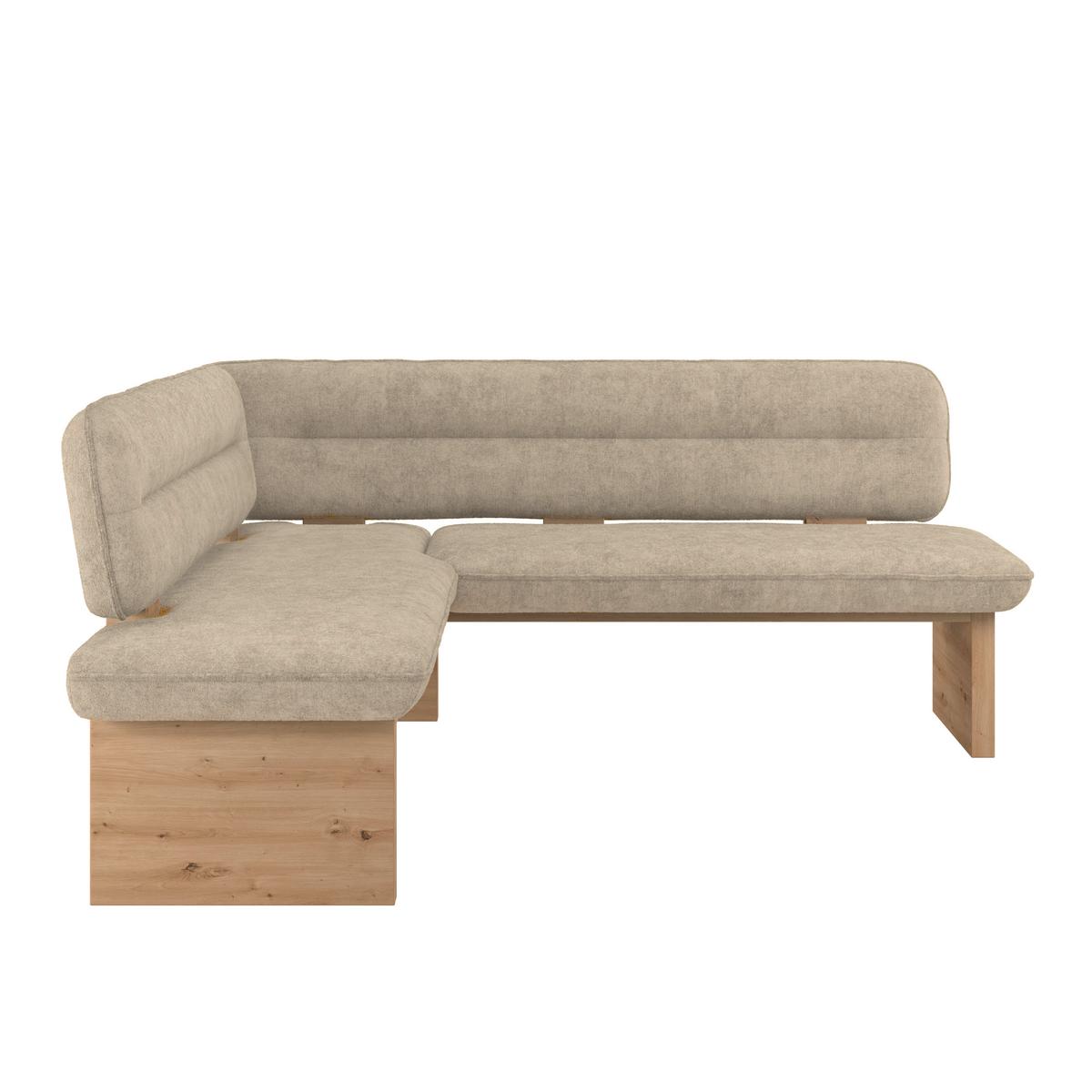 Eckbank Beluna Ii Webstoff Beige, B: 170cm - Eichefarben, KONVENTIONELL, Holz/Textil (170/212cm) - James Wood