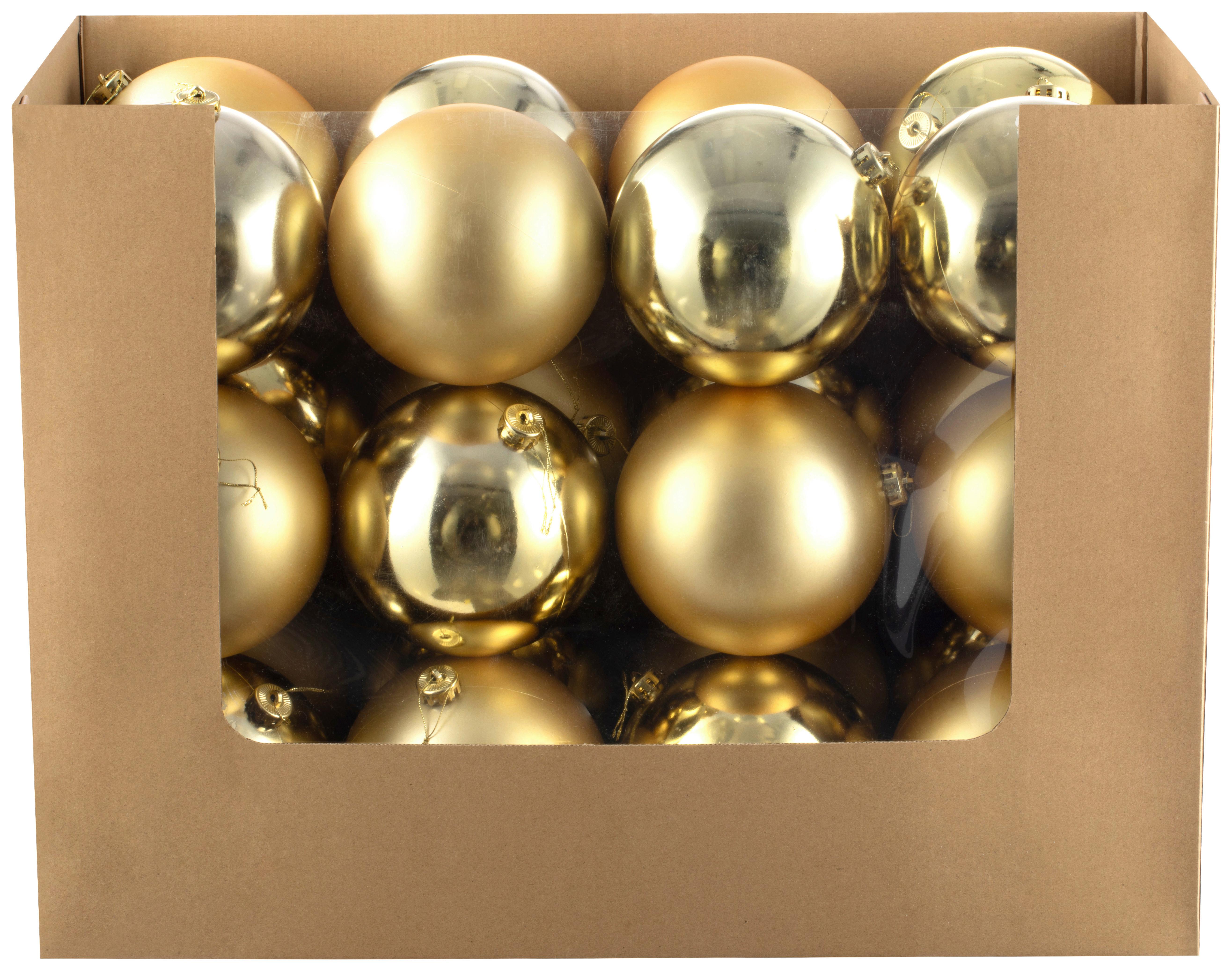 Christbaumkugel Kunststoff Silberfarben Handmade - Goldfarben, KONVENTIONELL, Kunststoff (15cm) - Luca Bessoni