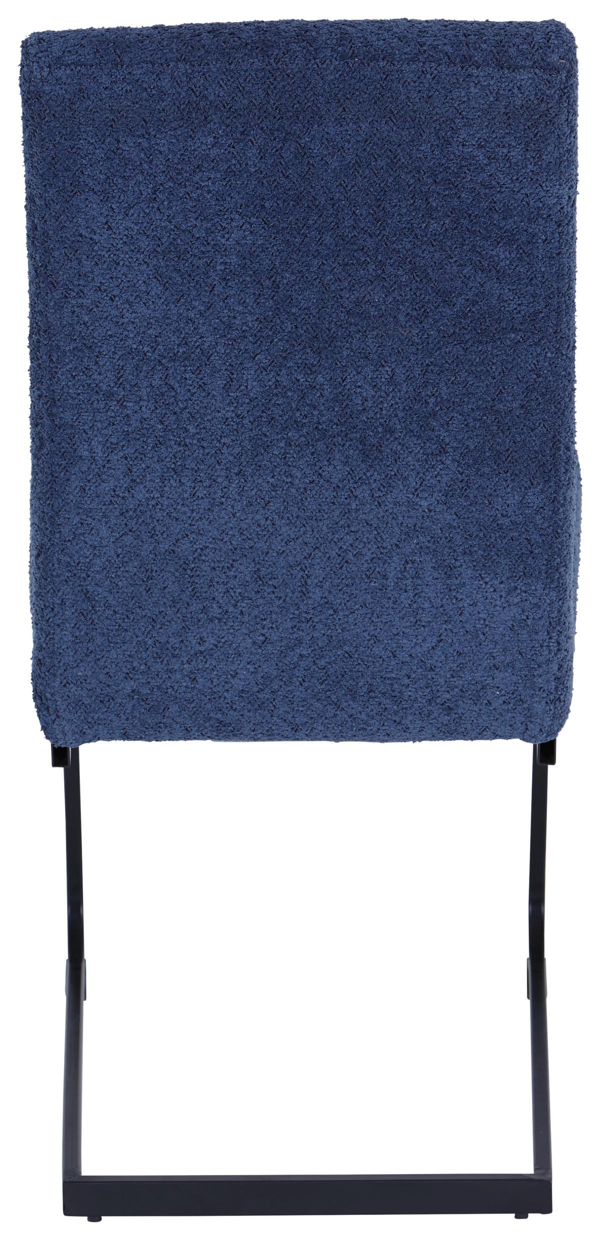 Schwingstuhl Tampa Dunkelblau Gepolstert - Schwarz/Dunkelblau, MODERN, Textil/Metall (46/95/64cm) - MID.YOU