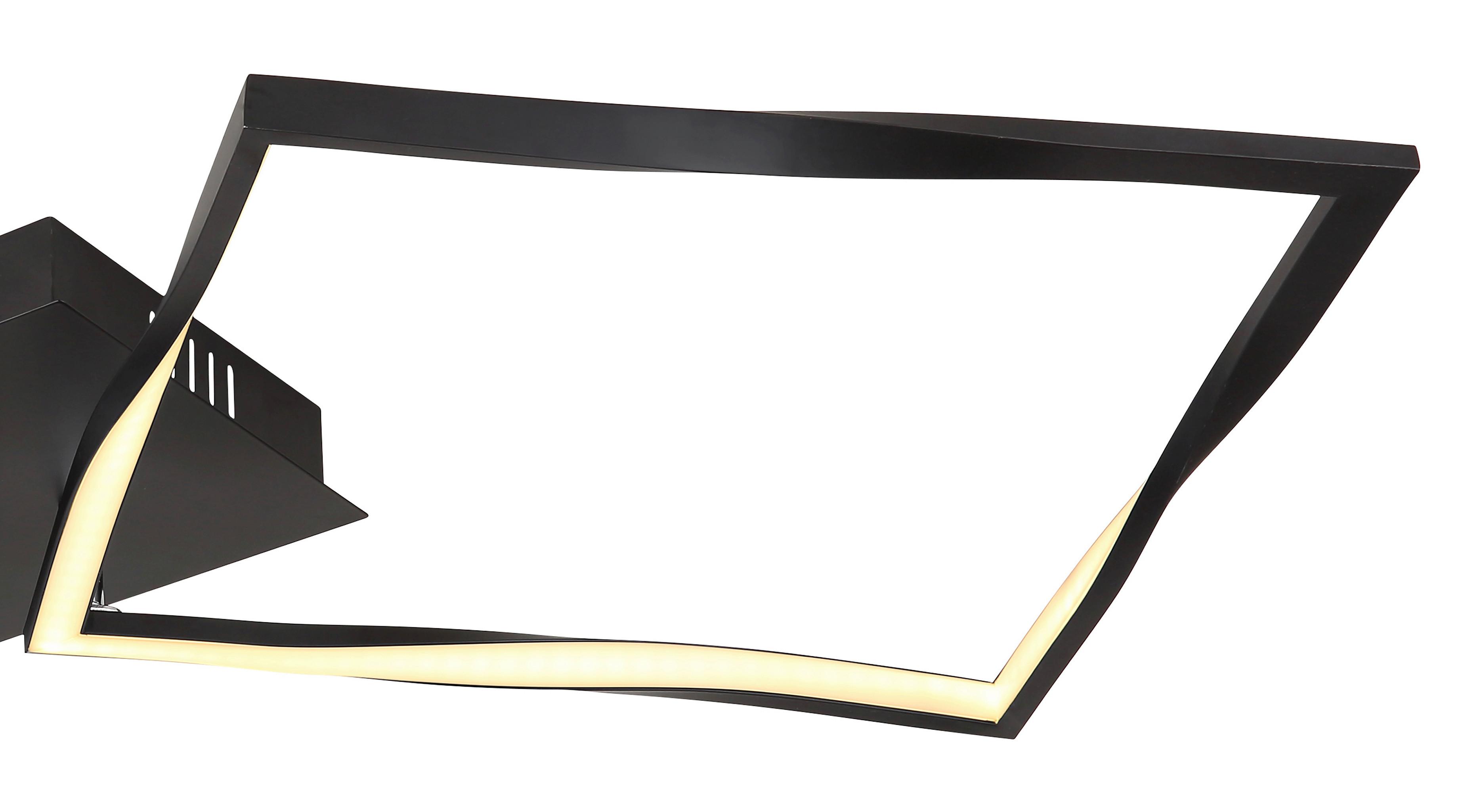 LED-Deckenleuchte 67213D - Opal/Schwarz, Basics, Kunststoff/Metall (86,5/40/8,8cm) - Globo