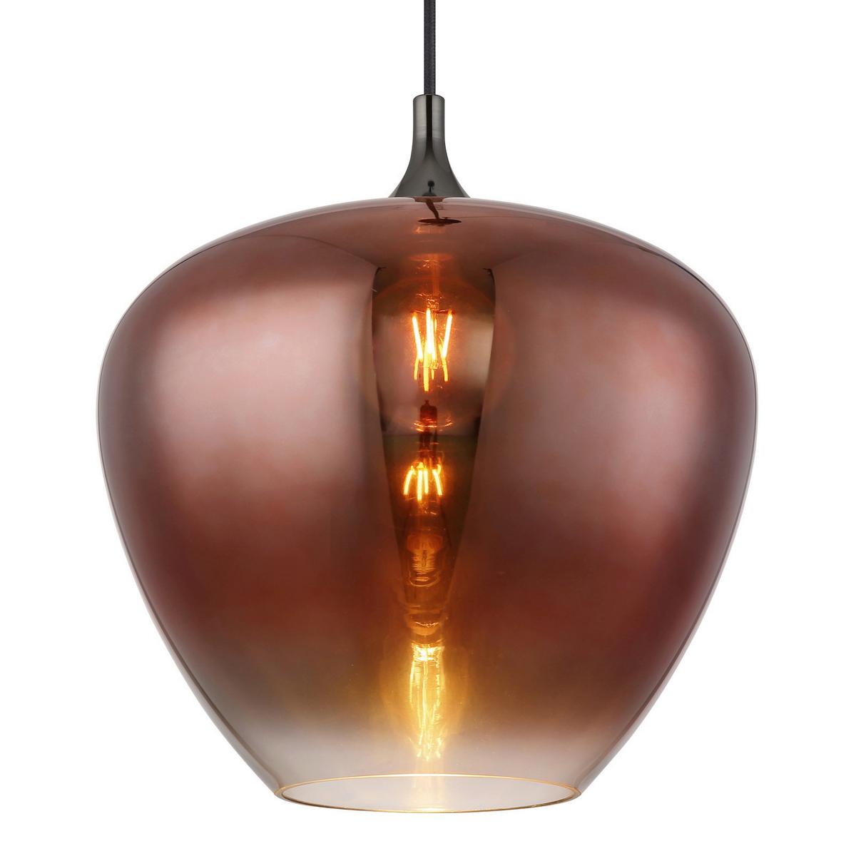 Függőlámpa 15548h2g Maxy - fekete/rézszínű, Design, üveg/fém (40/120cm) - Globo