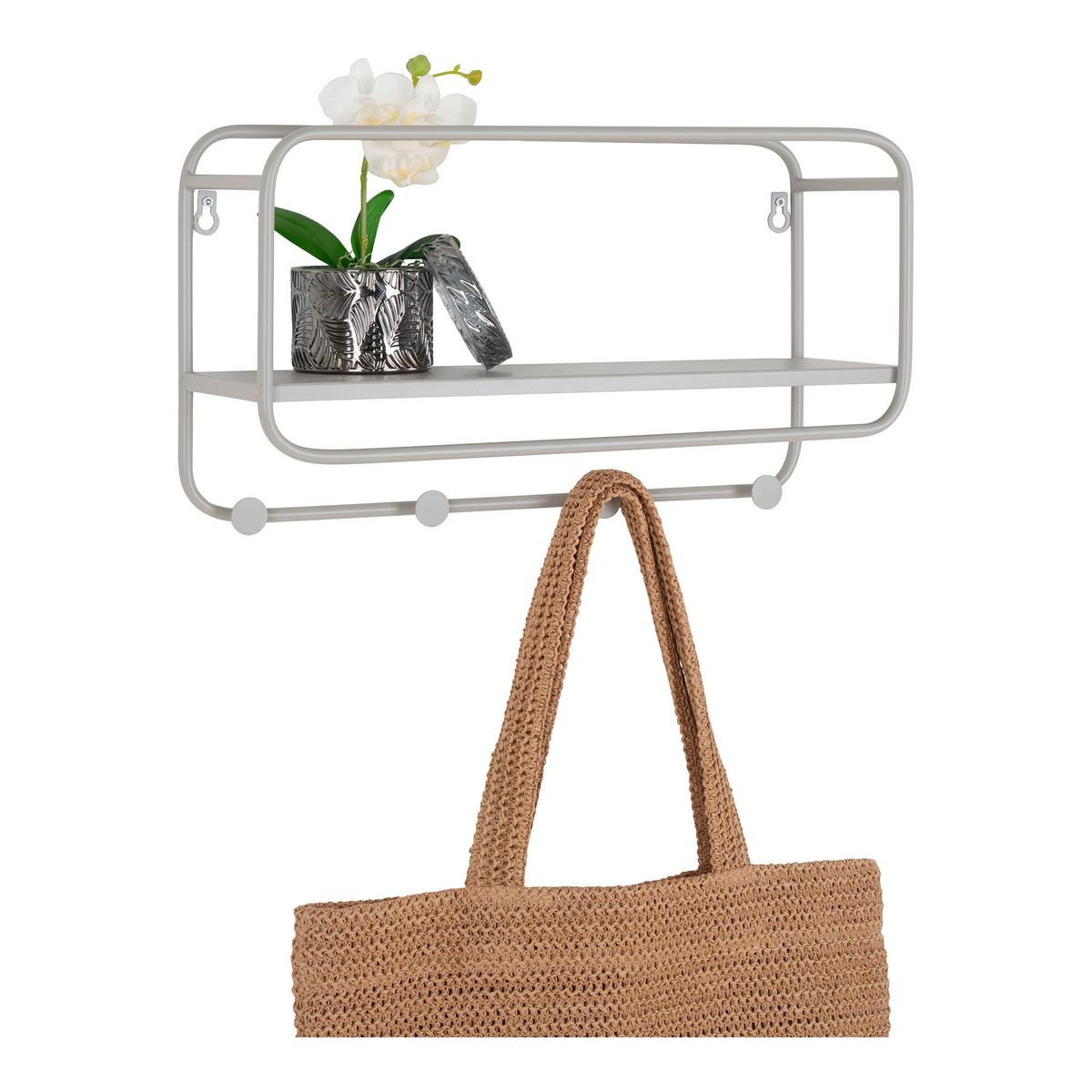 HUTABLAGE Feira Hellgrau B: 45cm - Hellgrau, Basics, Metall (45/25/15cm) - MID.YOU