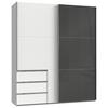 Schwebetürenschrank B: 200 Cm Level 36c Grau/weiß - Weiß/Grau, MODERN, Holzwerkstoff (200/236/65cm) - MID.YOU