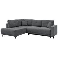 Ecksofa Texas Recr-Links Dunkelgrau S: 203x259 cm - Dunkelgrau/Schwarz, KONVENTIONELL, Holz (203/259cm)