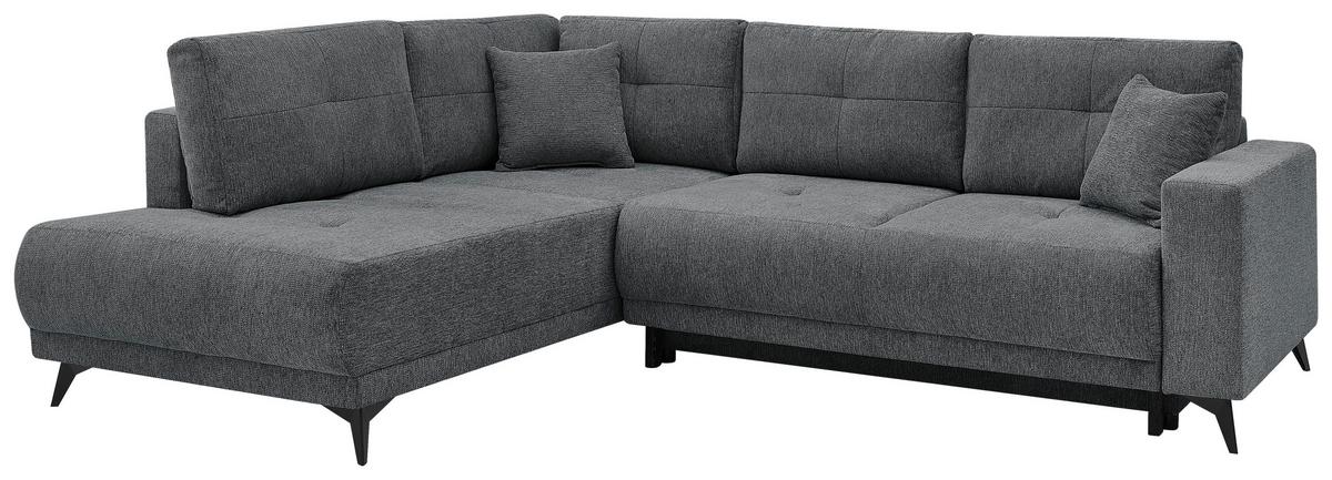 Ecksofa Texas Recr-Links Dunkelgrau S: 203x259 cm - Dunkelgrau/Schwarz, KONVENTIONELL, Holz (203/259cm)