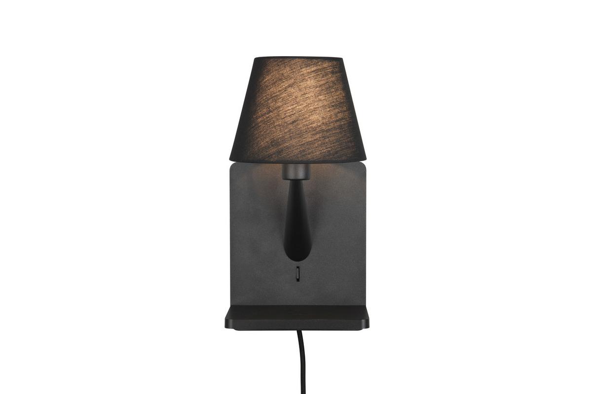 Wandleuchte 262670132 Comfort - Schwarz, Design, Textil/Metall (16/18/31cm) - Trio Leuchten