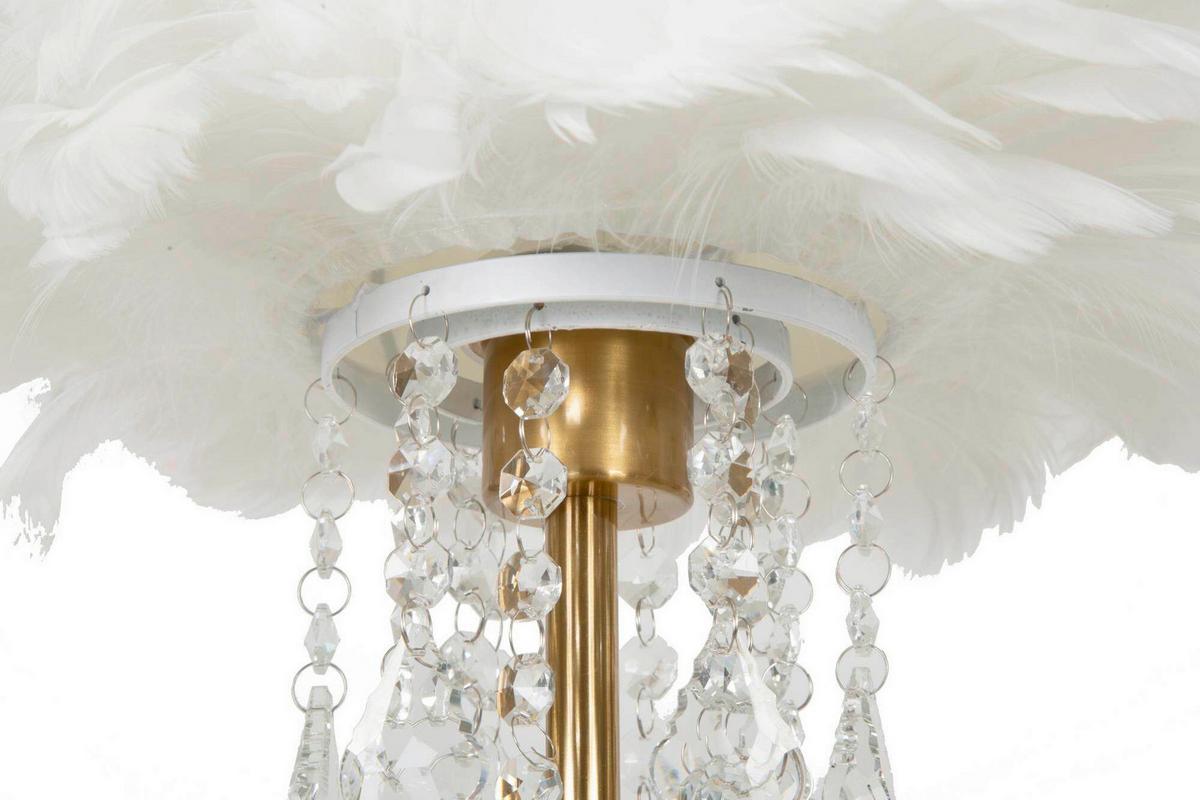 Tischleuchte Diamon Weiß, Goldfarben B: 30 cm - Goldfarben/Weiß, Basics, Kunststoff/Metall (30/55/30cm)