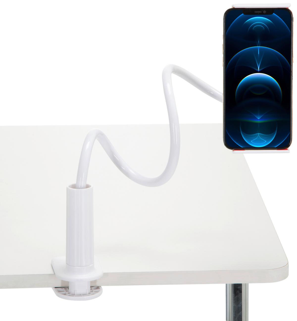 Handyhalterung Flexmobi I Weiß - Weiß, MODERN, Kunststoff/Metall (11,5/80/1cm) - MID.YOU