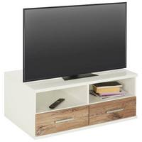 TV-diel YOUNG v dekore biela/dub Flagstaff - farba duba/hliníková, Konventionell, kompozitné drevo/plast (92/40/59cm)