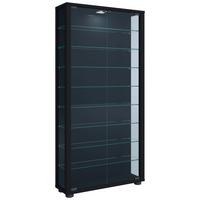 VITRINE Lumo Maxi Schwarz - Transparent/Schwarz, Design, Glas/Holzwerkstoff (59/113/18cm) - MID.YOU