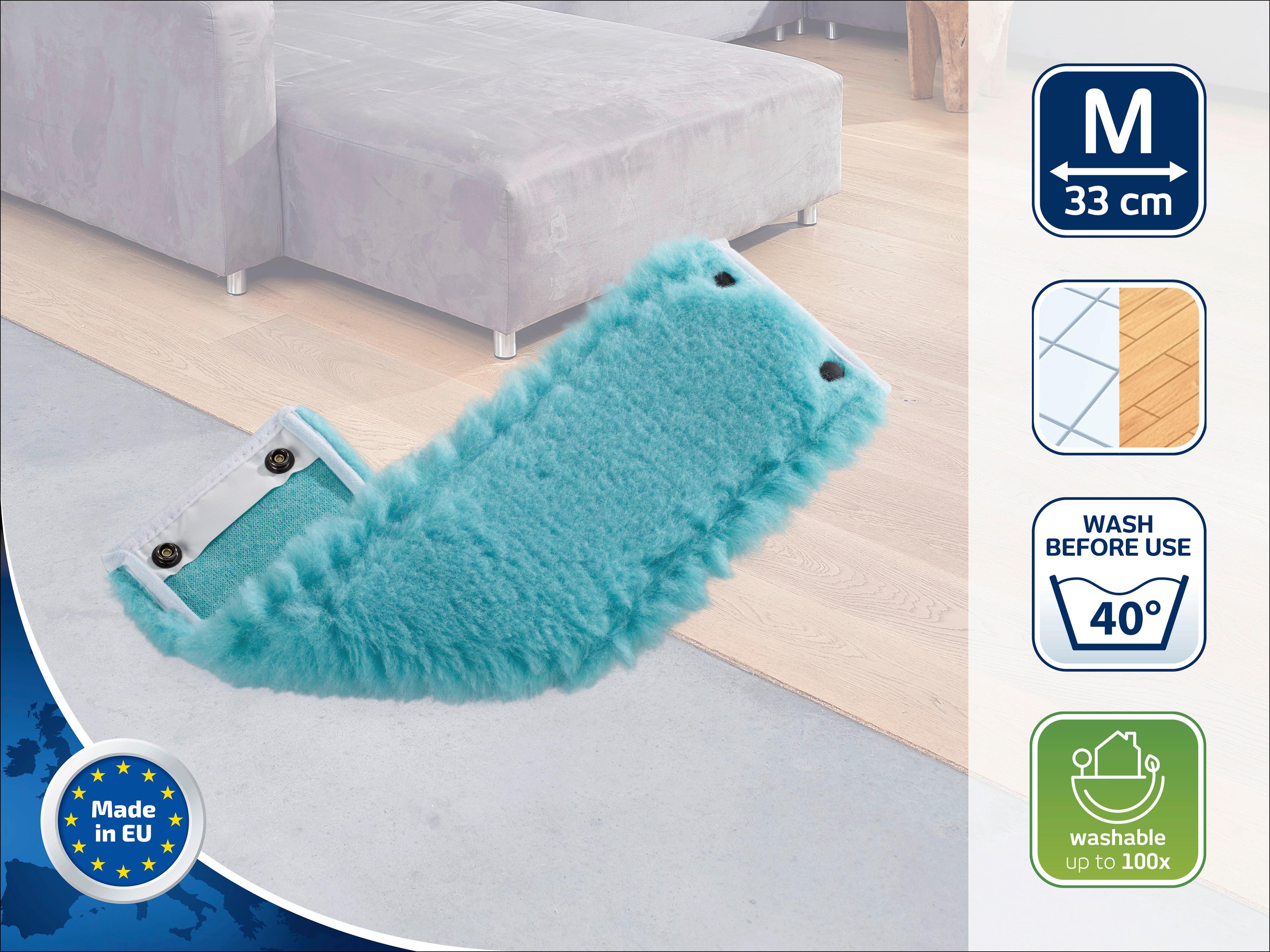 Wischbezug 55330 Cl Twist M Static Plus - Türkis, KONVENTIONELL, Textil (33cm) - Leifheit