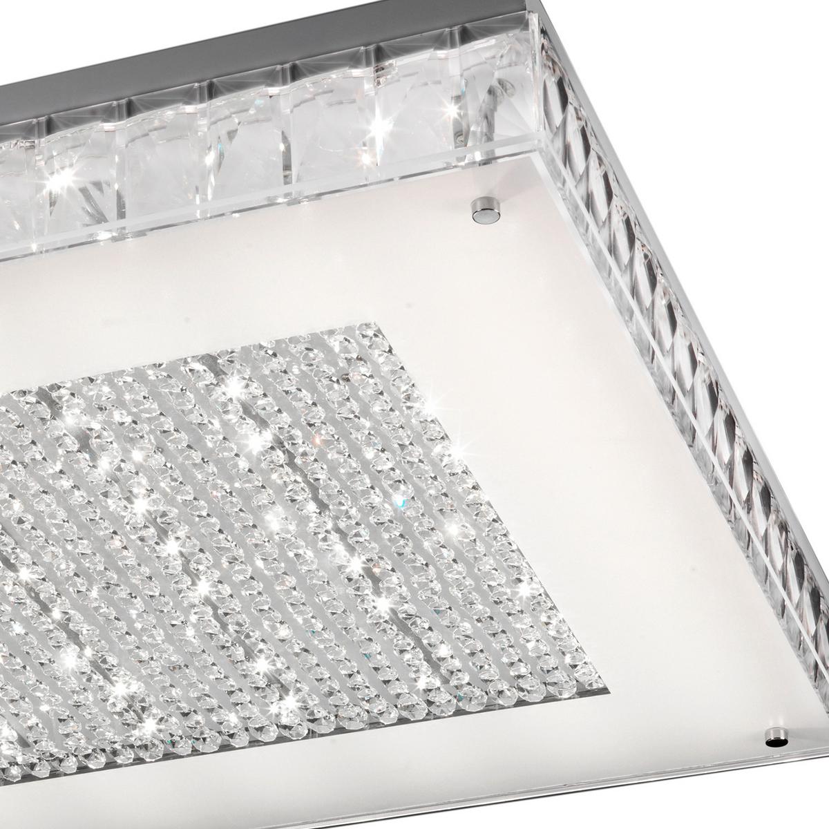 Led-deckenleuchte Plafoniera Klar Chromfarben L: 55 Cm - Klar/Chromfarben, Basics, Glas/Metall (55/55/10cm)
