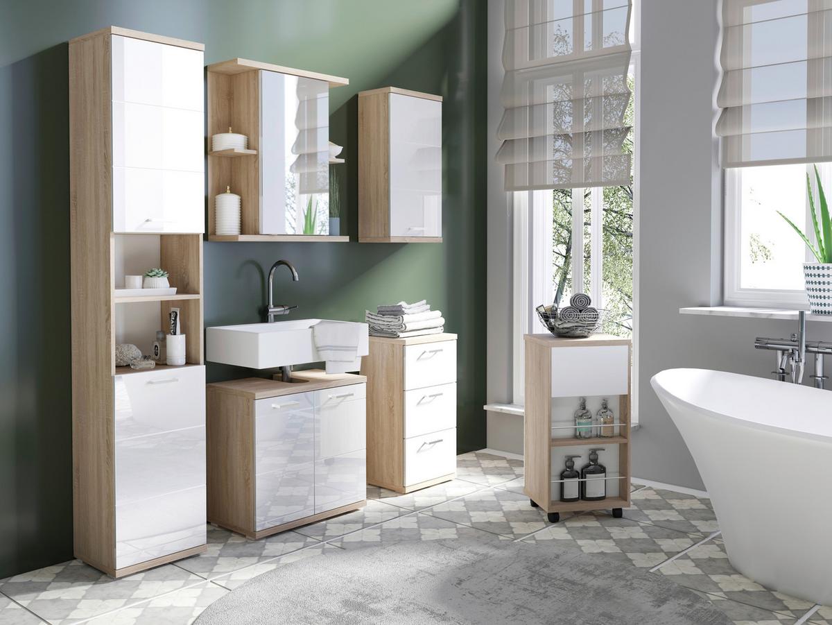 Spiegelschrank Nebraska B: 60cm Sonoma Eiche - Sonoma Eiche, MODERN, Glas/Holzwerkstoff (60/70/25cm) - MID.YOU