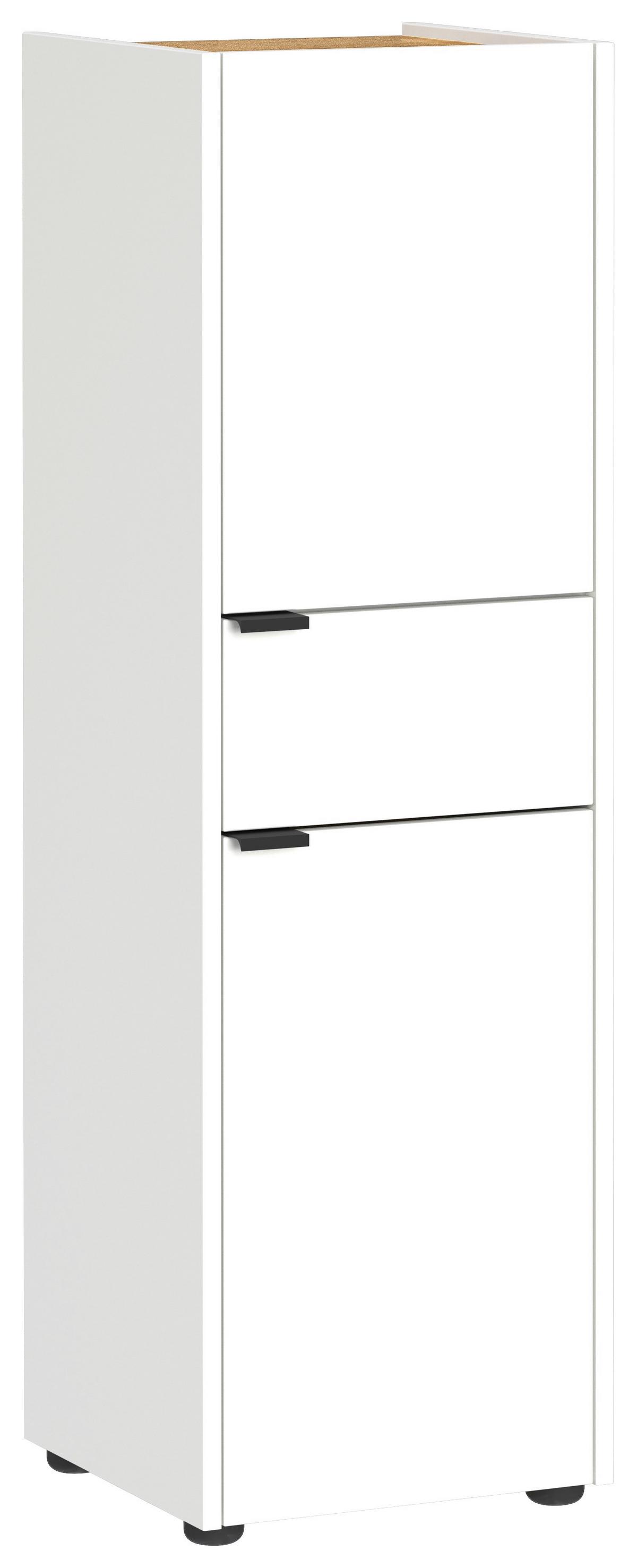 Badezimmer Forano Weiß Eichefarben - Eichefarben/Schwarz, MODERN, Holzwerkstoff (129cm) - Germania
