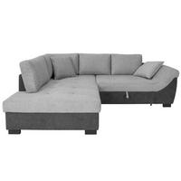 Rohová sedačka STELLA, levá, grafitová / šedá - šedá/černá, Design, kov/dřevo (193/247cm)