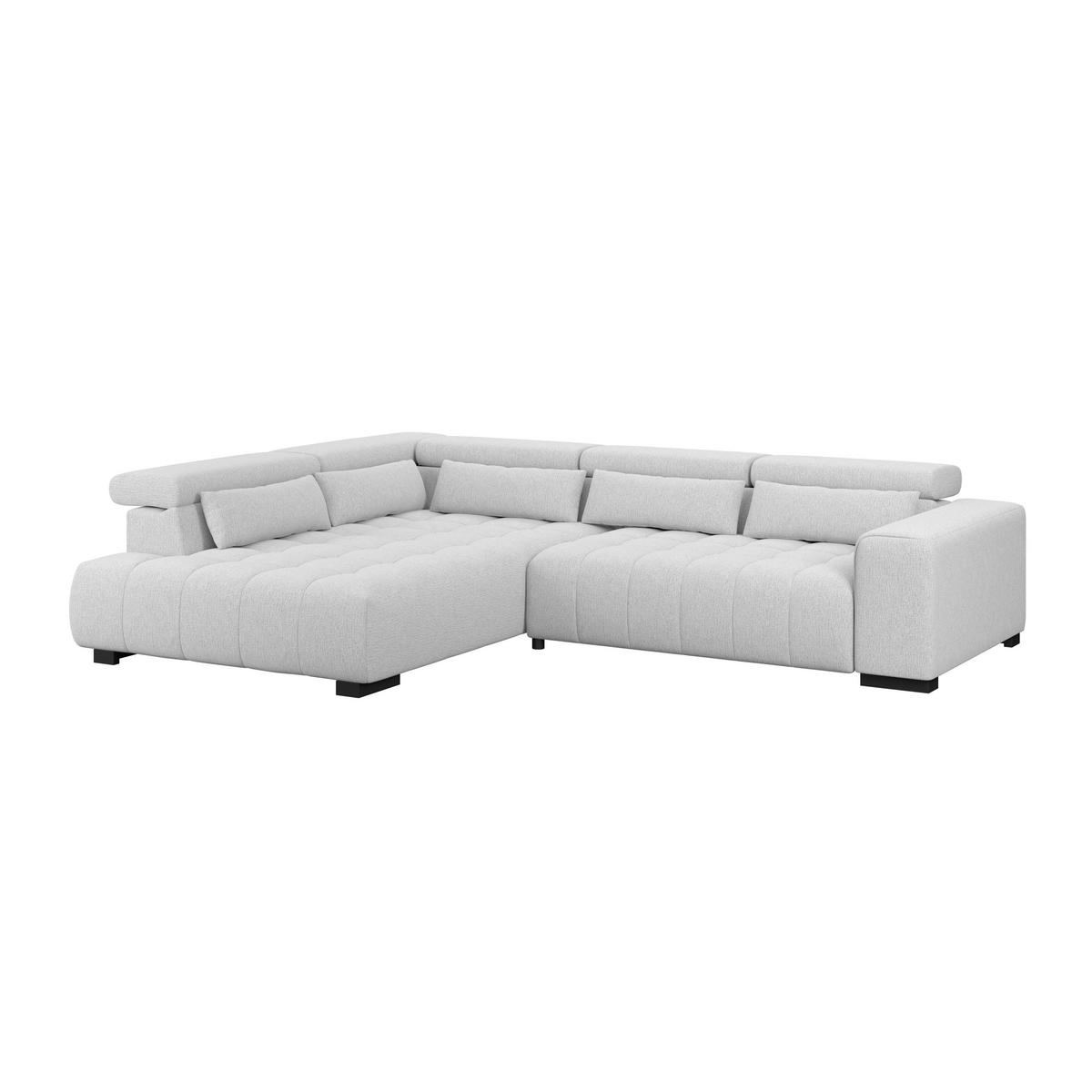 Ecksofa Matera Hellgrau S: 226x311cm - Hellgrau/Schwarz, Trend, Textil (226/311cm)