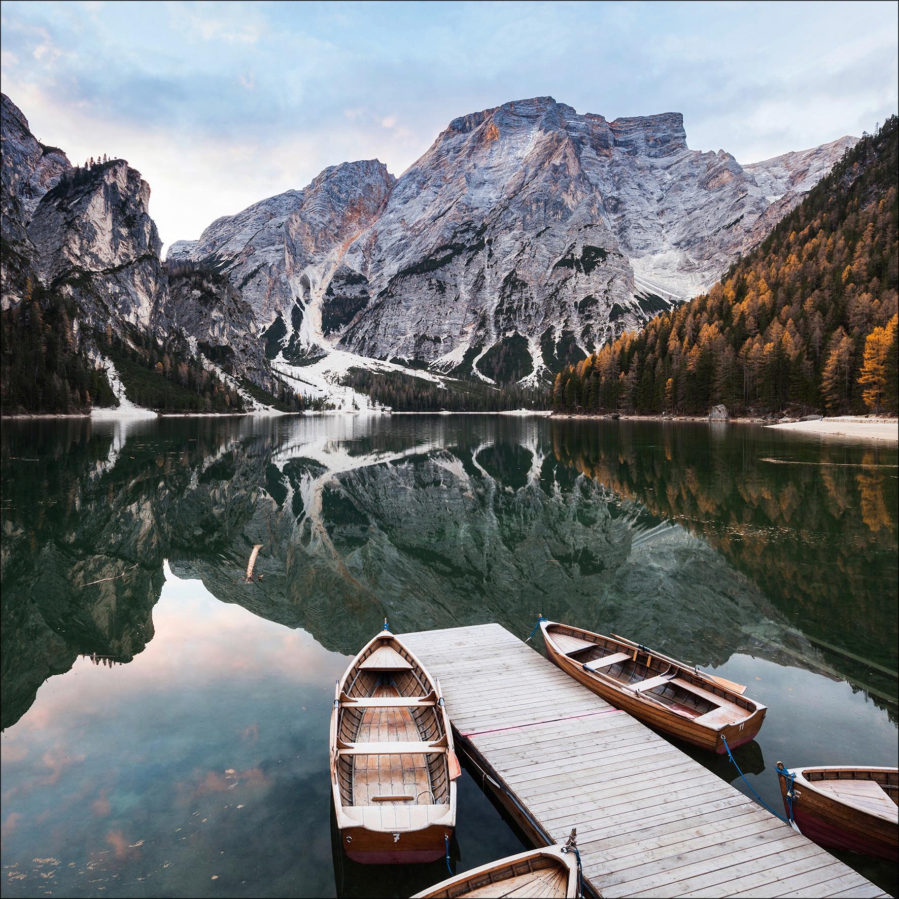 Leinwandbild Wildsee I Bergsee Muticolor 50x50 Cm